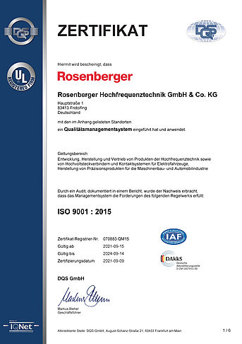 Zertifizierung nach DIN EN ISO 9001 mit voller Anerkennung